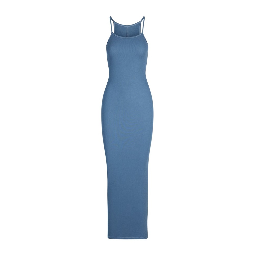 [SOLD] NWT SKIMS Cotton Rib Tank Dress (Color: Harbor) Size XS